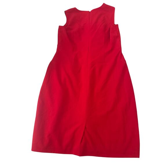 Calvin Klein Red Sleeveless Zipper Front & Back Drop Waist Dress. - Picture 2 of 15
